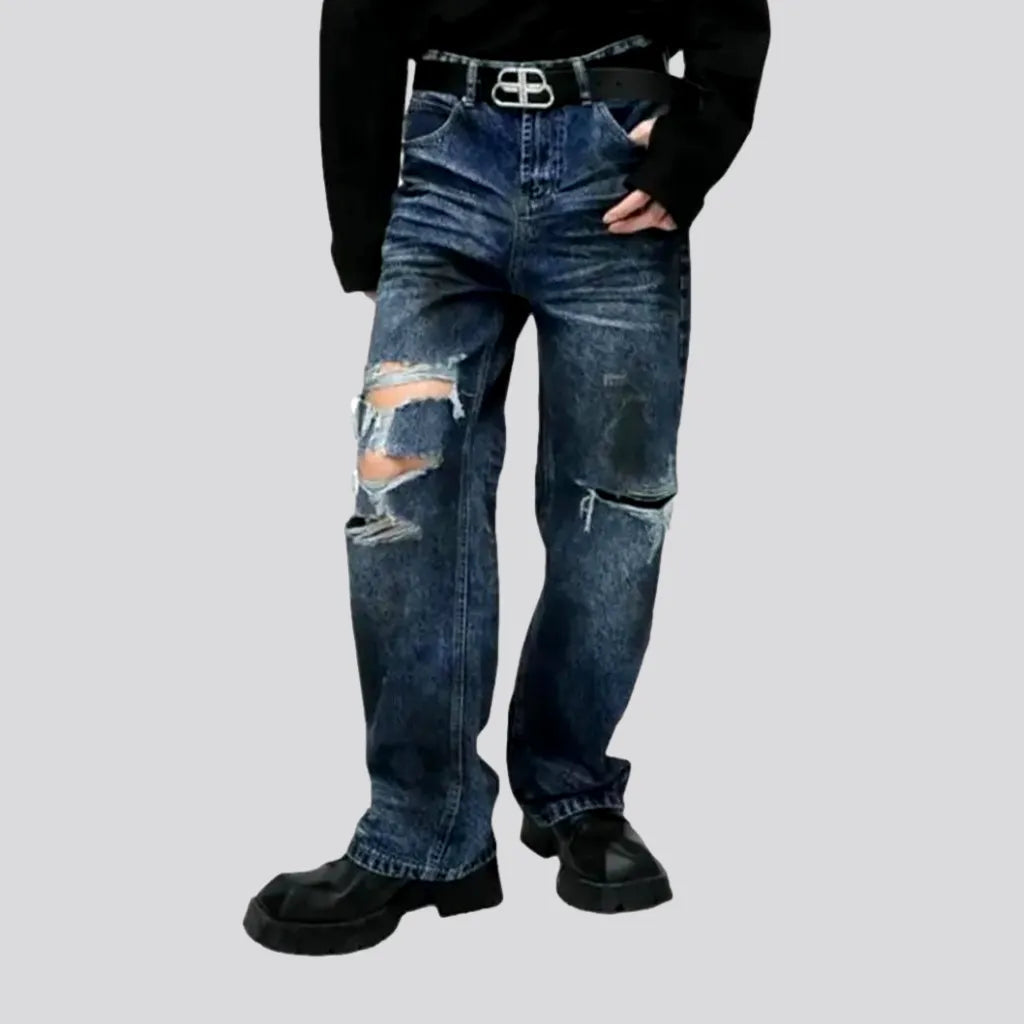 Floor-length distressed jeans
 for men | Jeans4you.shop