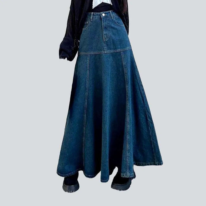 Floor-length flared denim skirt | Jeans4you.shop