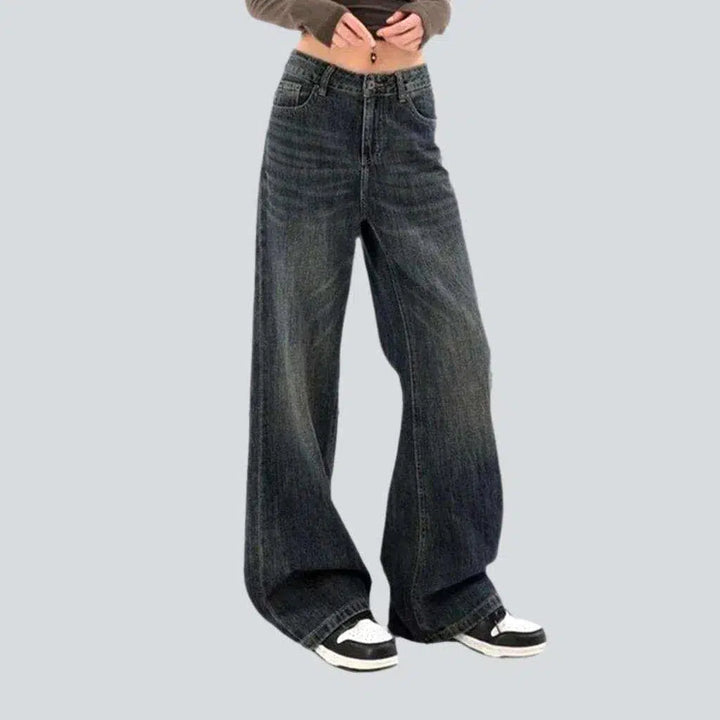 Floor-length grey jeans
 for ladies | Jeans4you.shop