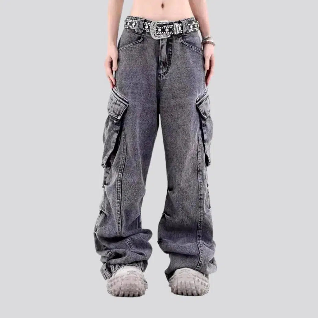 Floor-length grey jeans
 for women | Jeans4you.shop