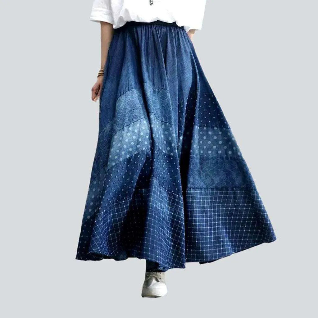 Floor length long denim skirt | Jeans4you.shop