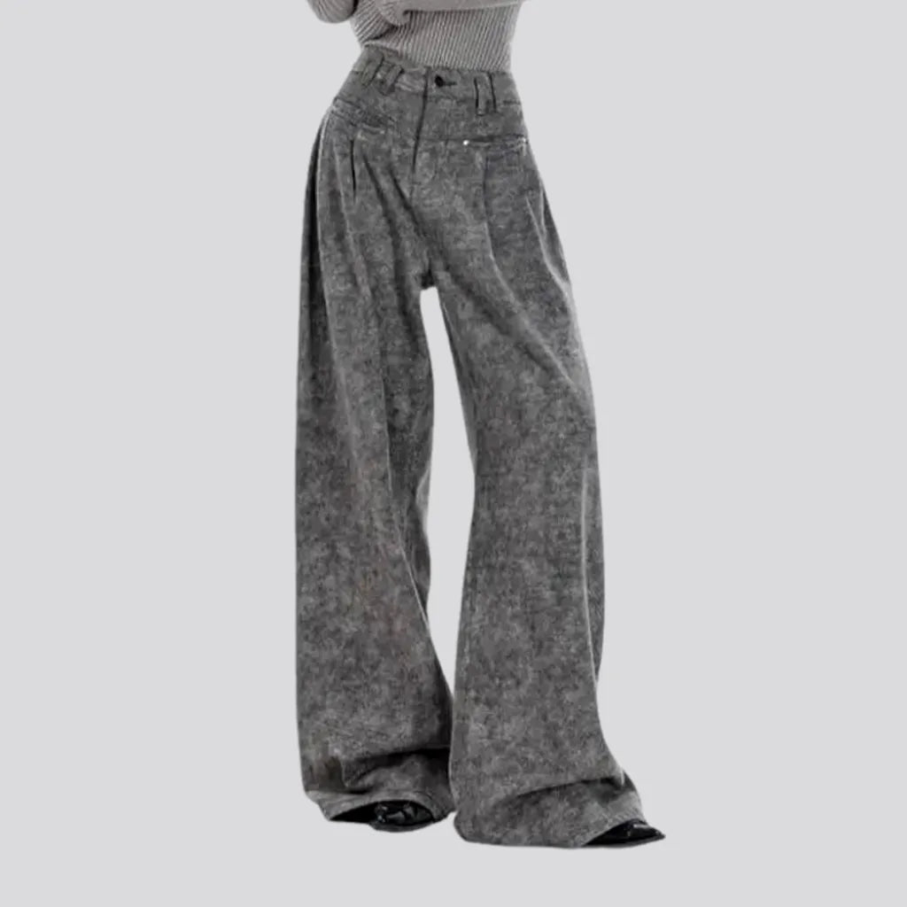 Floor-length women's grey jeans | Jeans4you.shop