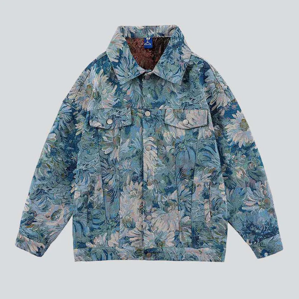 Flower print women's denim jacket | Jeans4you.shop