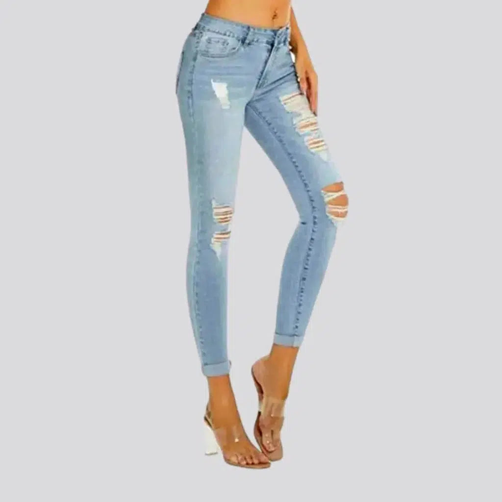 Folded-hem women's skinny jeans | Jeans4you.shop