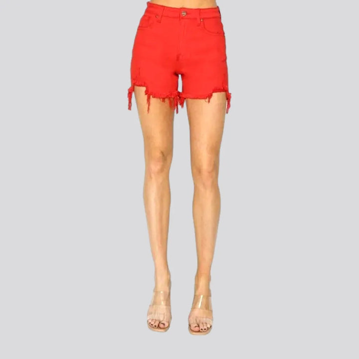 Frayed-hem 5-pockets women's denim shorts | Jeans4you.shop