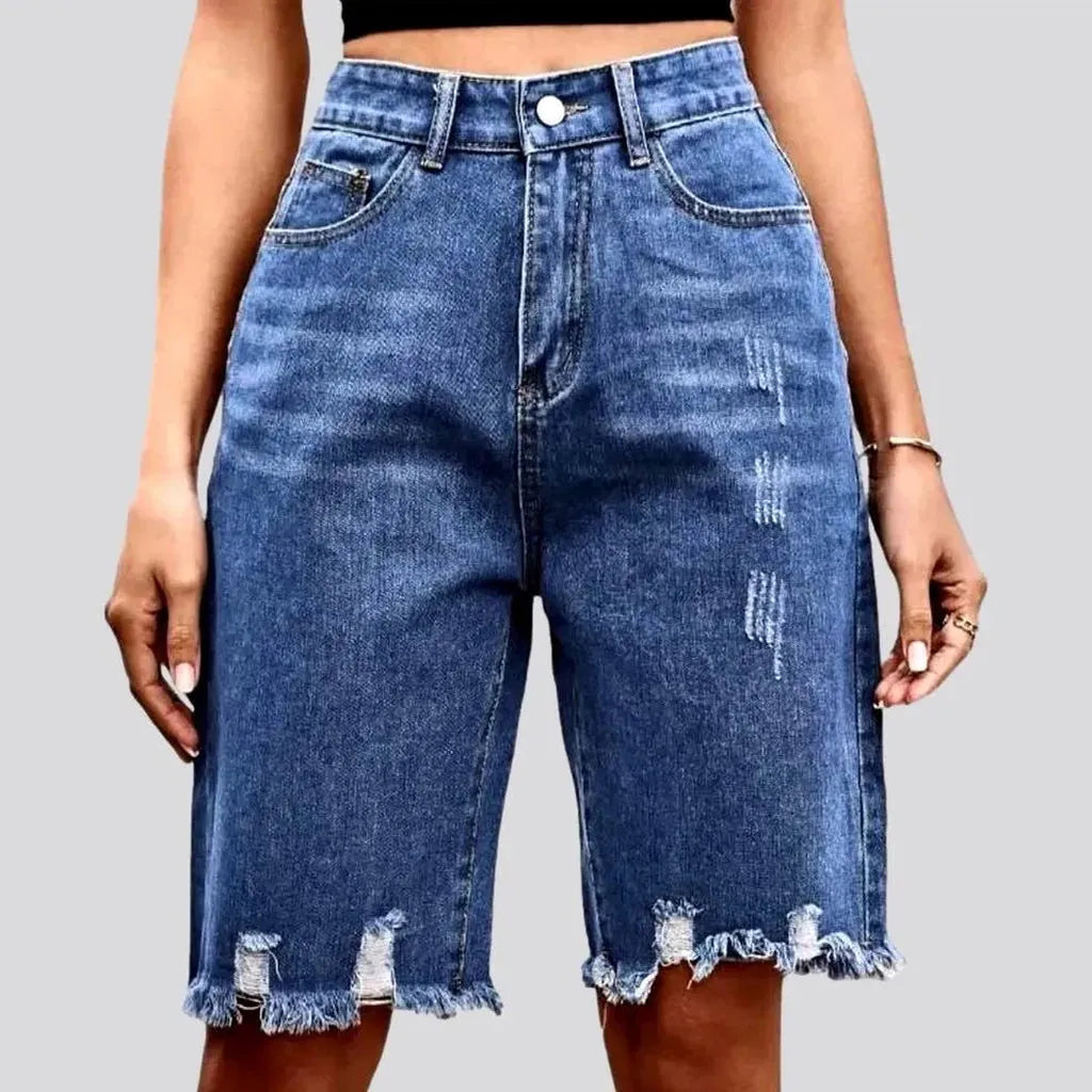 Frayed-hem 90s women's denim shorts | Jeans4you.shop