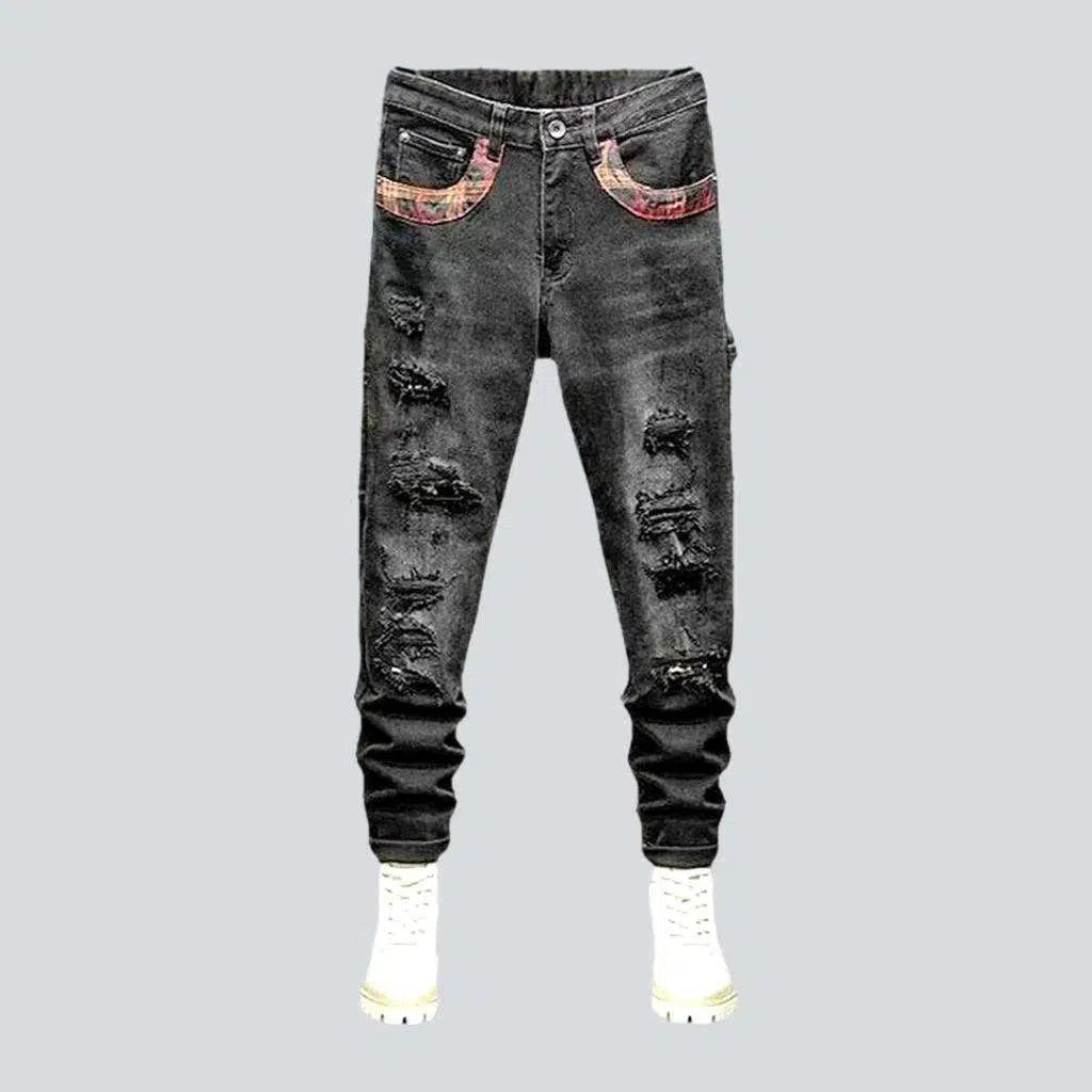 Frayed men's slim jeans | Jeans4you.shop