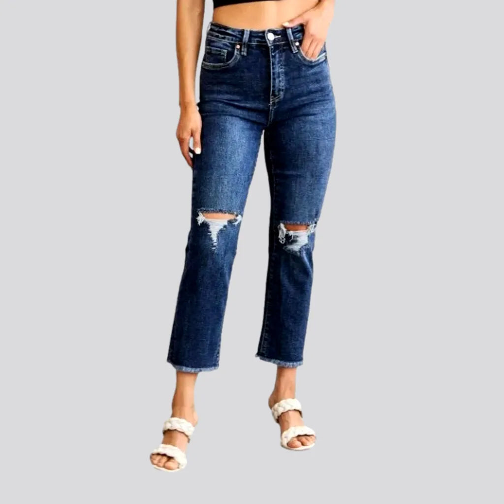 Frayed women's high-waist jeans | Jeans4you.shop