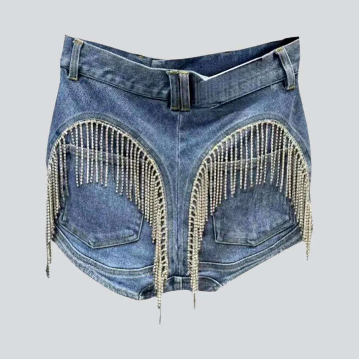 Fringe back pockets denim shorts | Jeans4you.shop