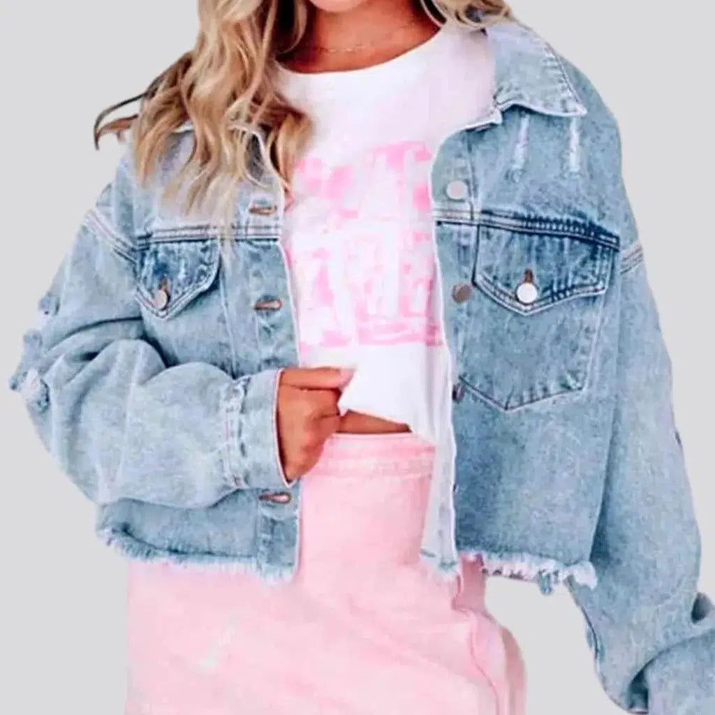Fringe jean jacket
 for ladies | Jeans4you.shop