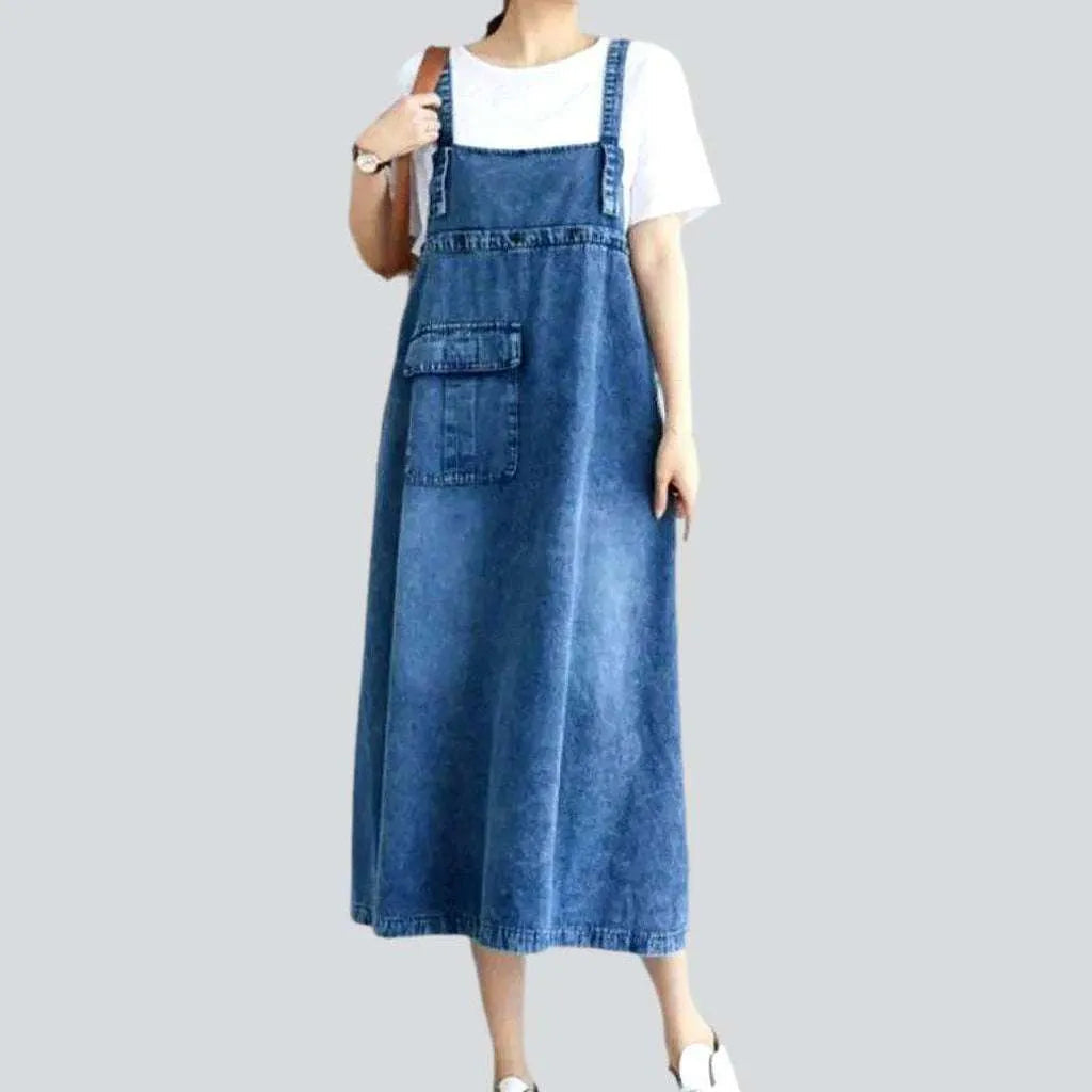 Front cargo pocket denim dress | Jeans4you.shop