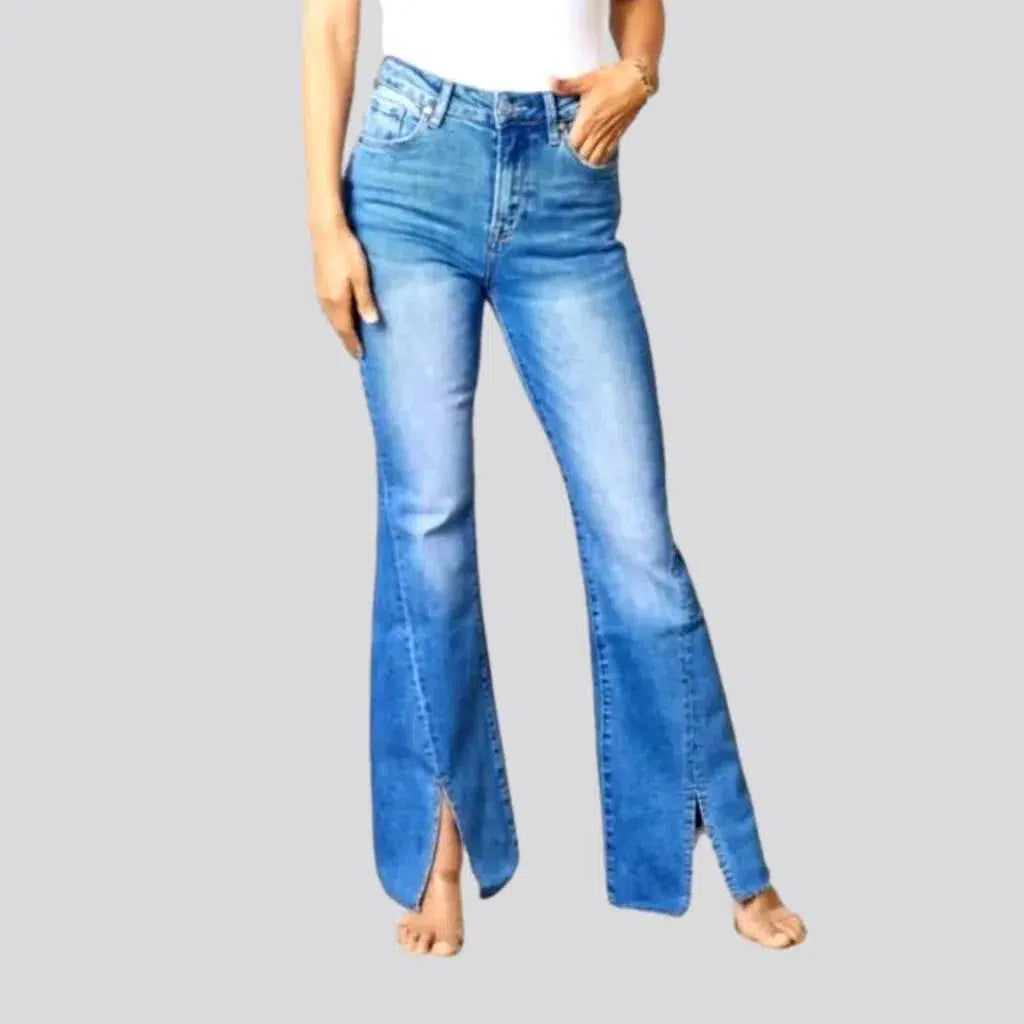 Front-slit-hem bootcut jeans
 for ladies | Jeans4you.shop