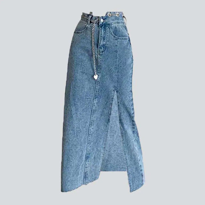 Front slit maxi denim skirt | Jeans4you.shop
