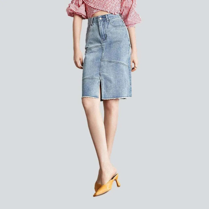 Front slit midi denim skirt | Jeans4you.shop
