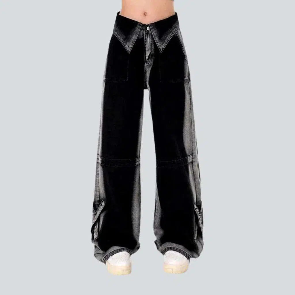 Goth style painted jeans
 for ladies | Jeans4you.shop