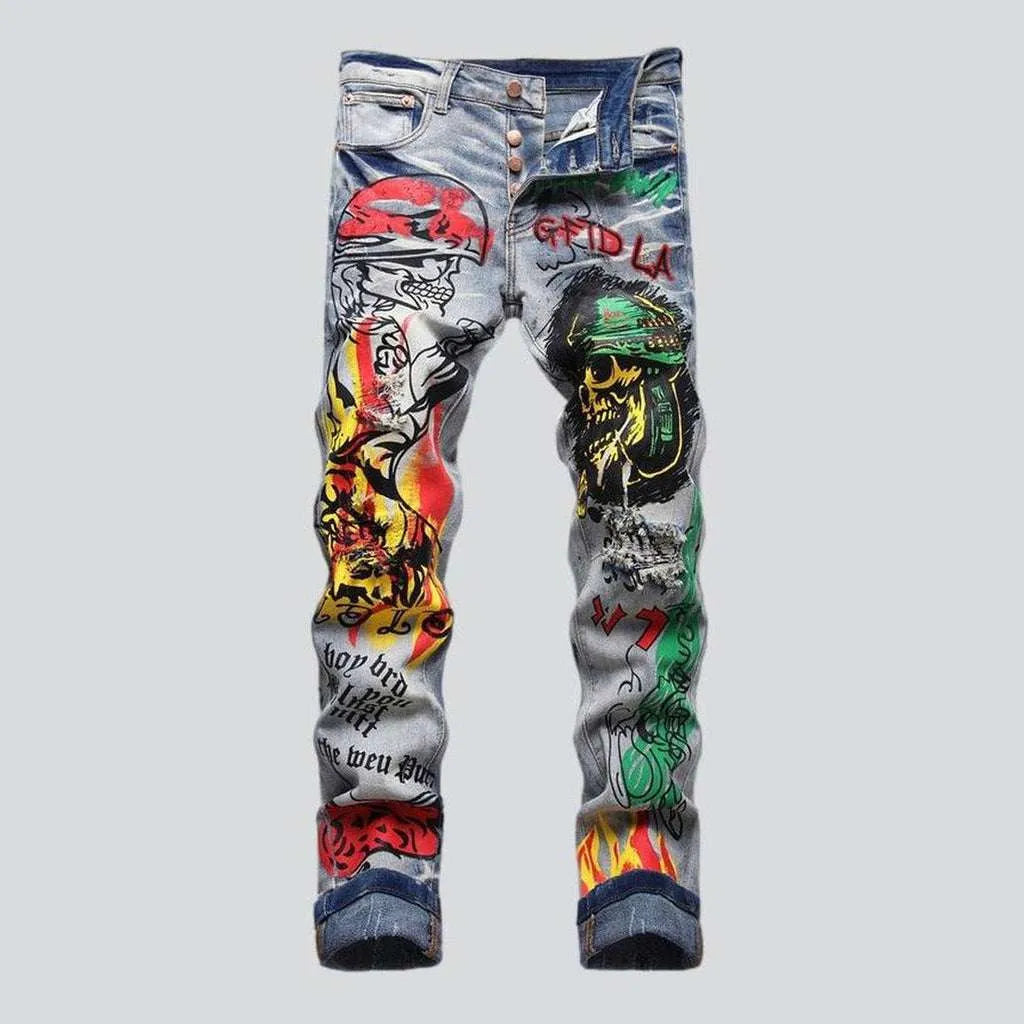 Graffiti-painted jeans for men | Jeans4you.shop