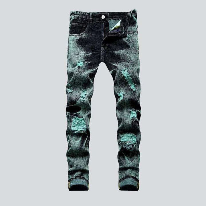 Green over-dyed jeans for men | Jeans4you.shop