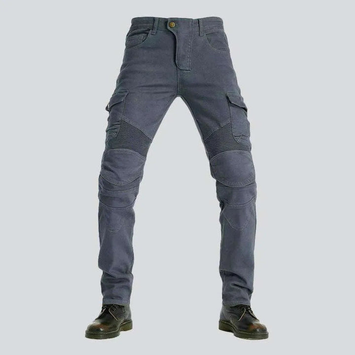 Grey cargo men's biker jeans | Jeans4you.shop