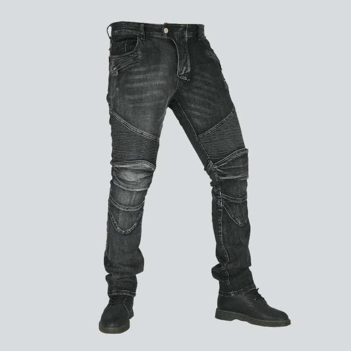 Grey casual men's biker jeans | Jeans4you.shop