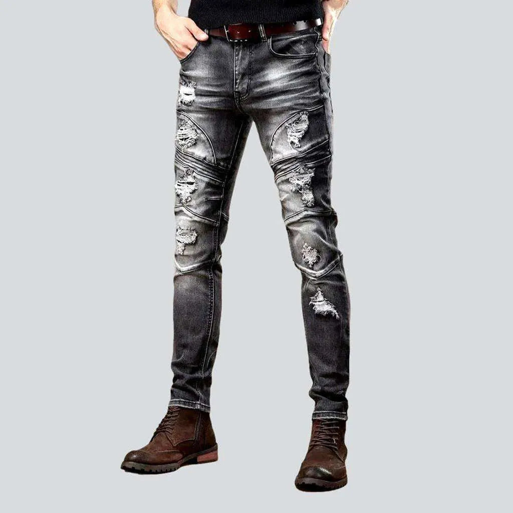 Grey-destroyed jeans for men | Jeans4you.shop