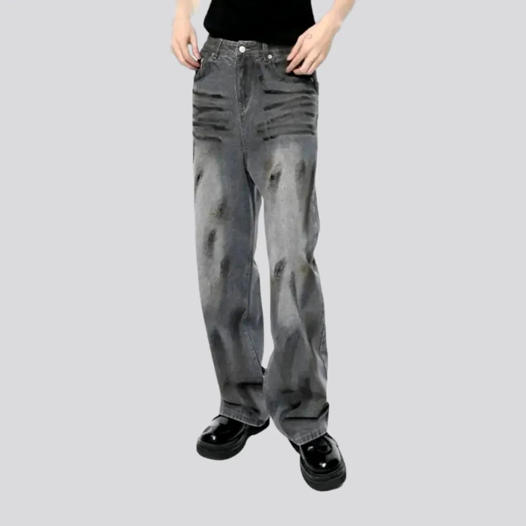 Grey men's black-stains jeans | Jeans4you.shop