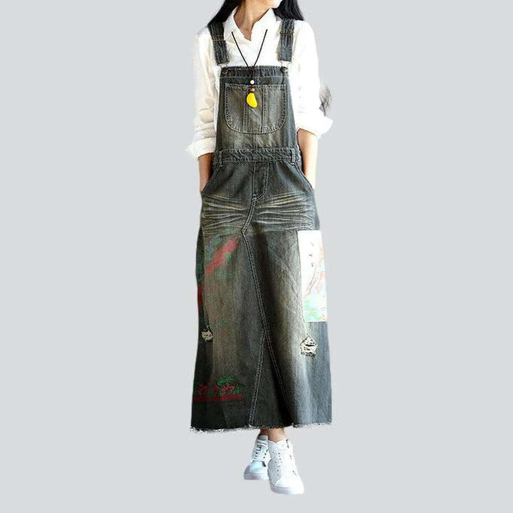 Grey urban women's denim dress | Jeans4you.shop