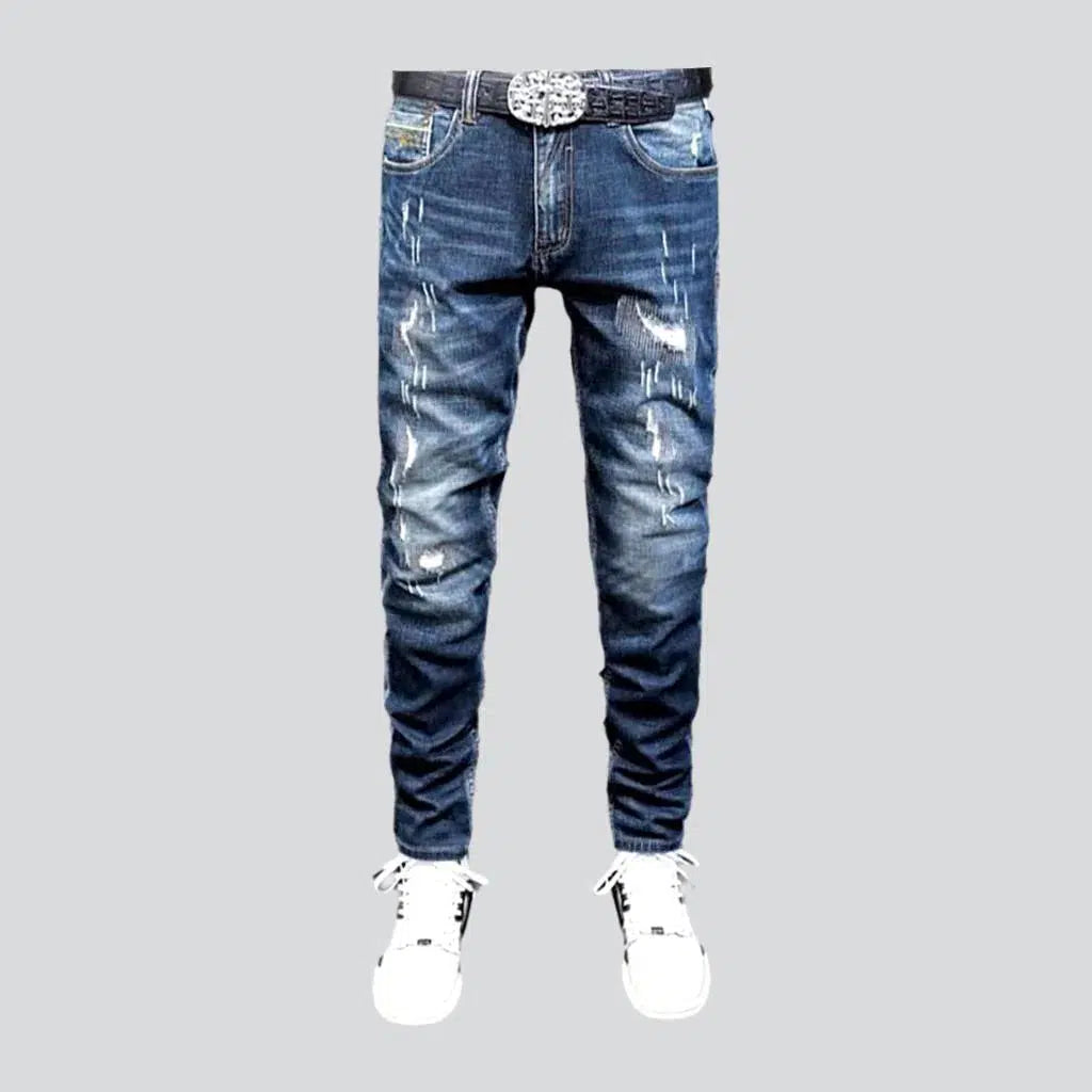 Grunge dark men's wash jeans | Jeans4you.shop