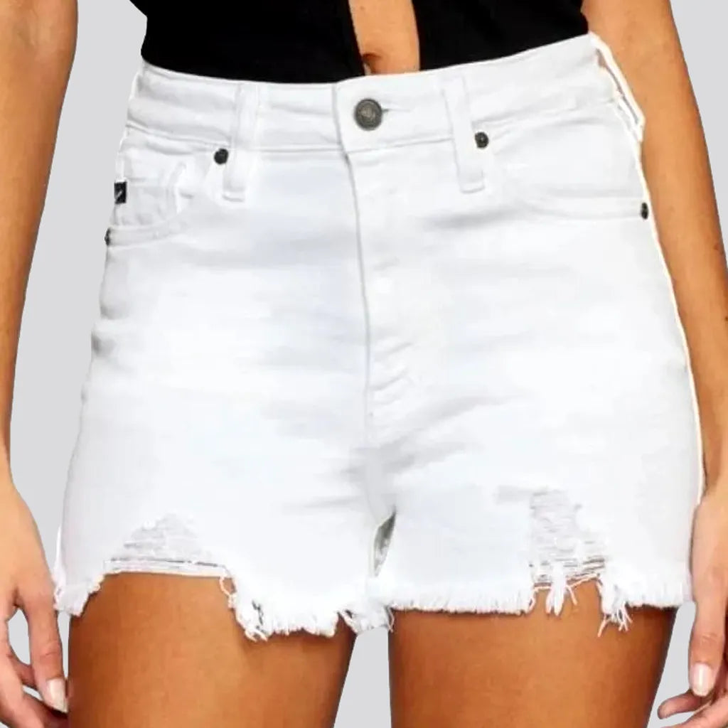 Grunge distressed denim shorts
 for ladies | Jeans4you.shop