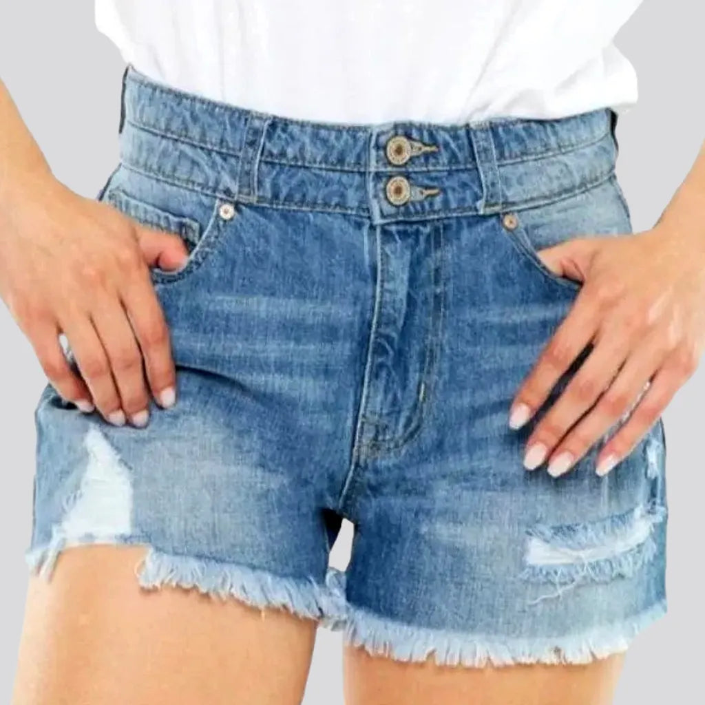 Grunge raw-hem women's jean shorts | Jeans4you.shop