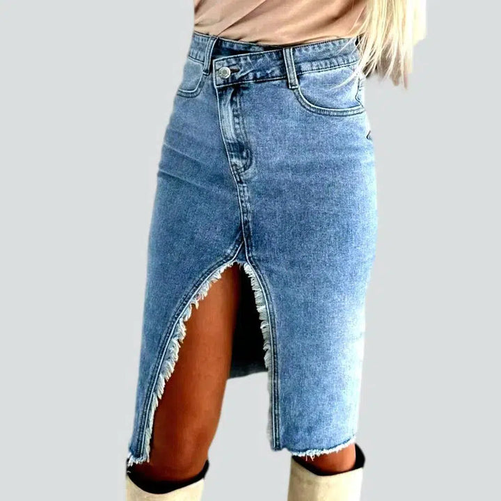Grunge slit jean skirt
 for women | Jeans4you.shop
