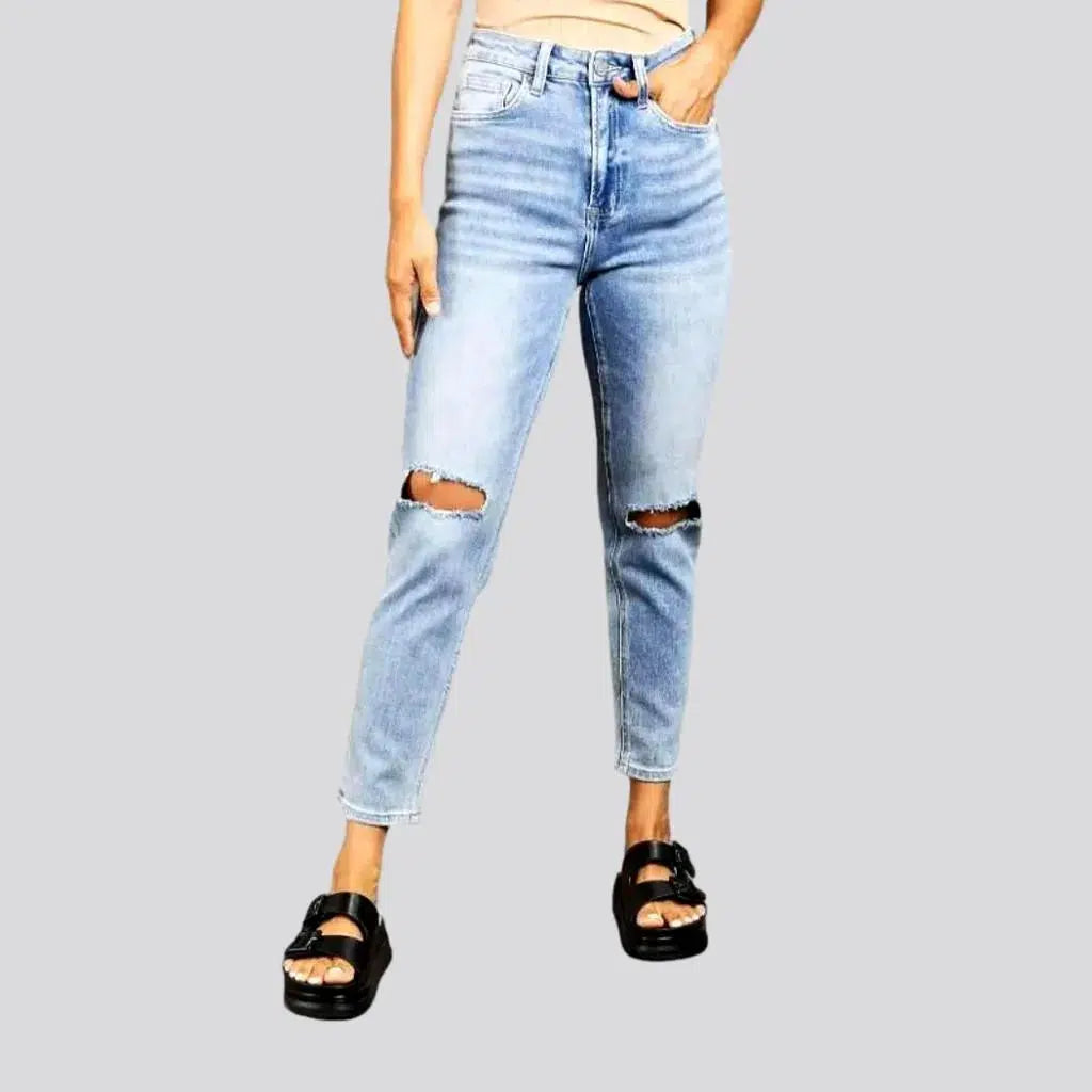 Grunge women's light-wash jeans | Jeans4you.shop