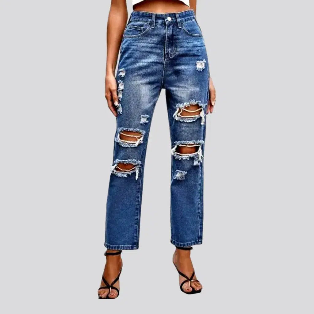 Grunge women's medium-wash jeans | Jeans4you.shop