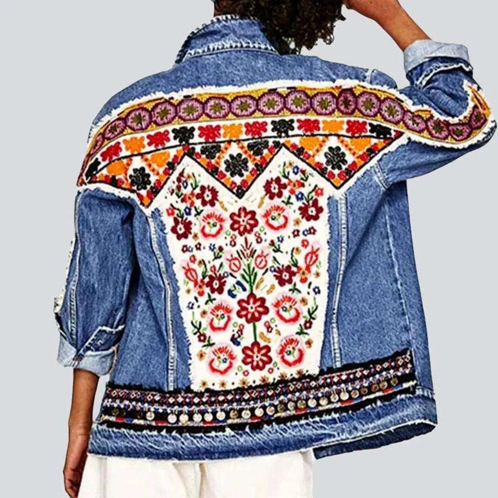 Gypsy lady patchwork denim jacket | Jeans4you.shop