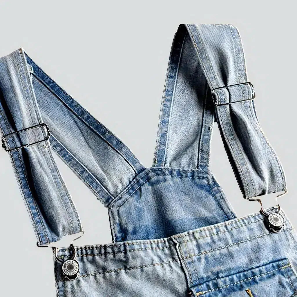 Light-wash slim jeans jumpsuit