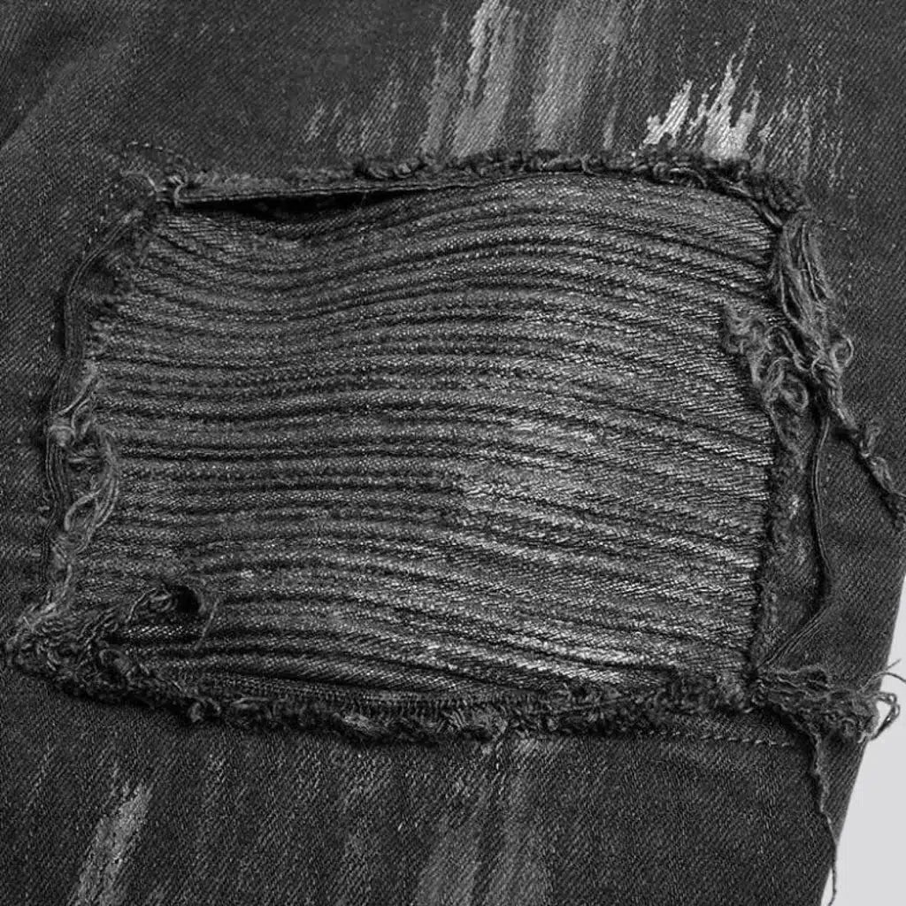 Distressed men's gothic jeans