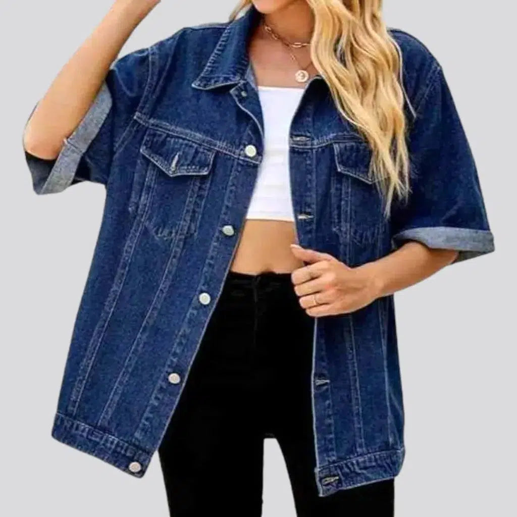 Half-sleeves jean jacket
 for ladies | Jeans4you.shop