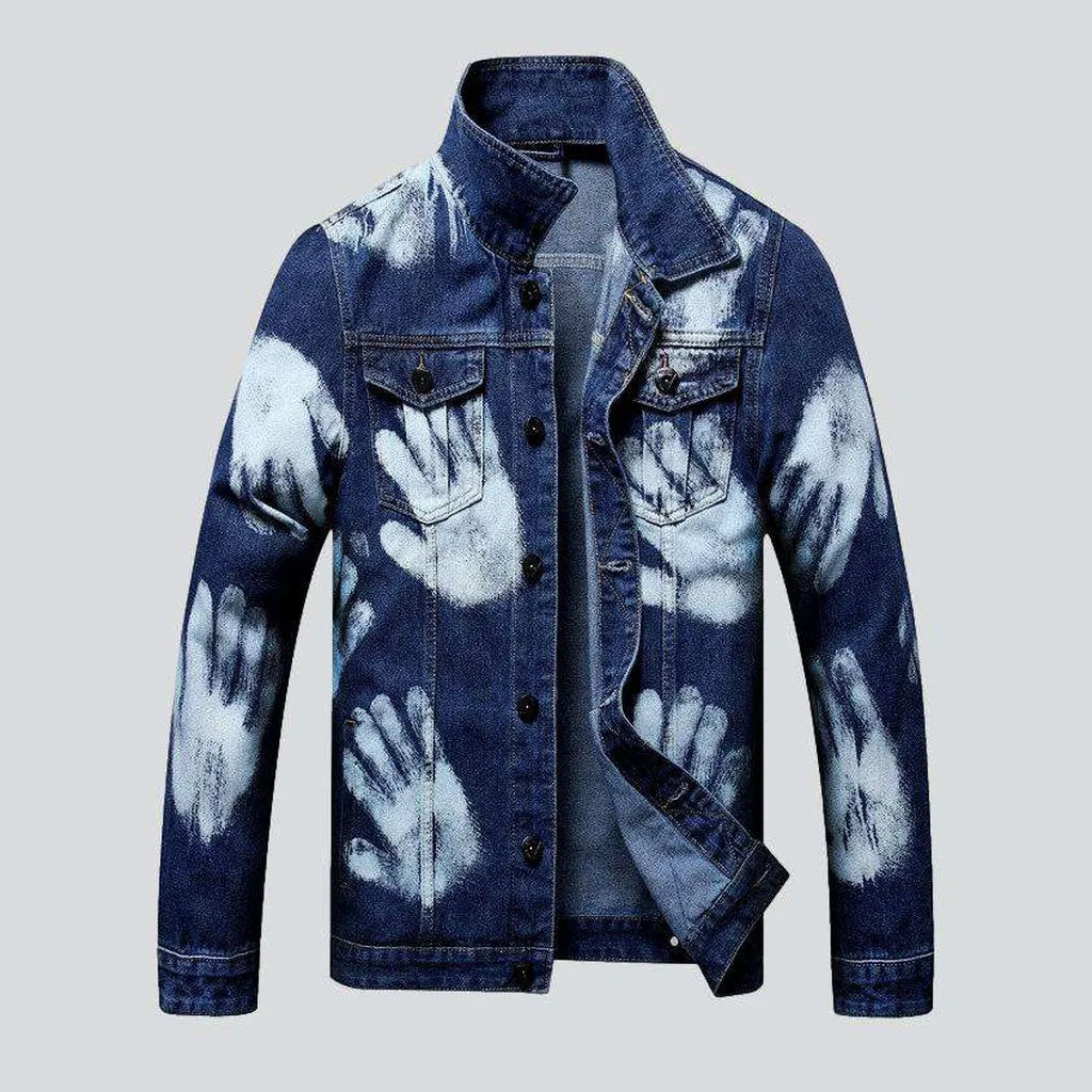 Hand-painted men's denim jacket | Jeans4you.shop