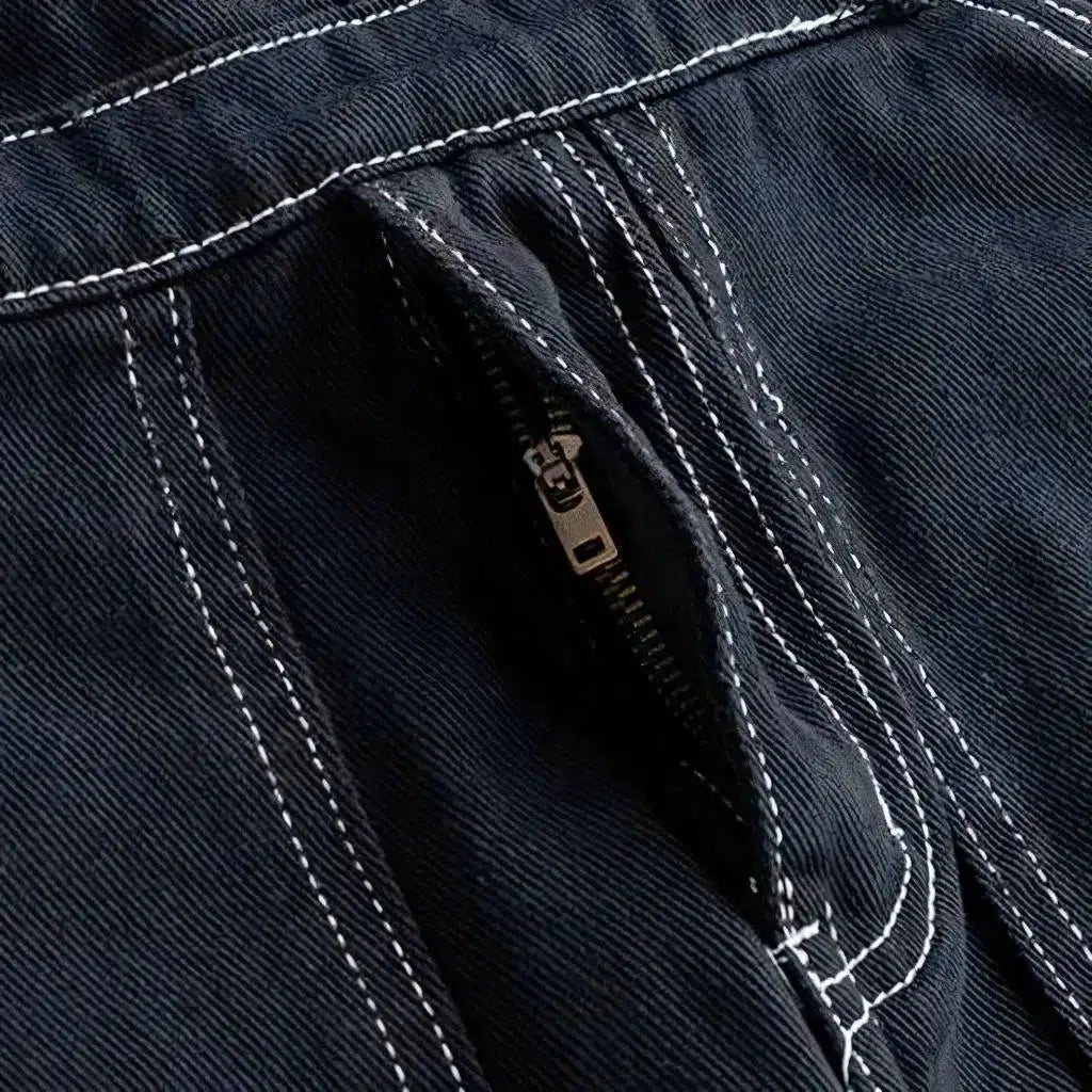 Inscribed men's jeans jumpsuit
