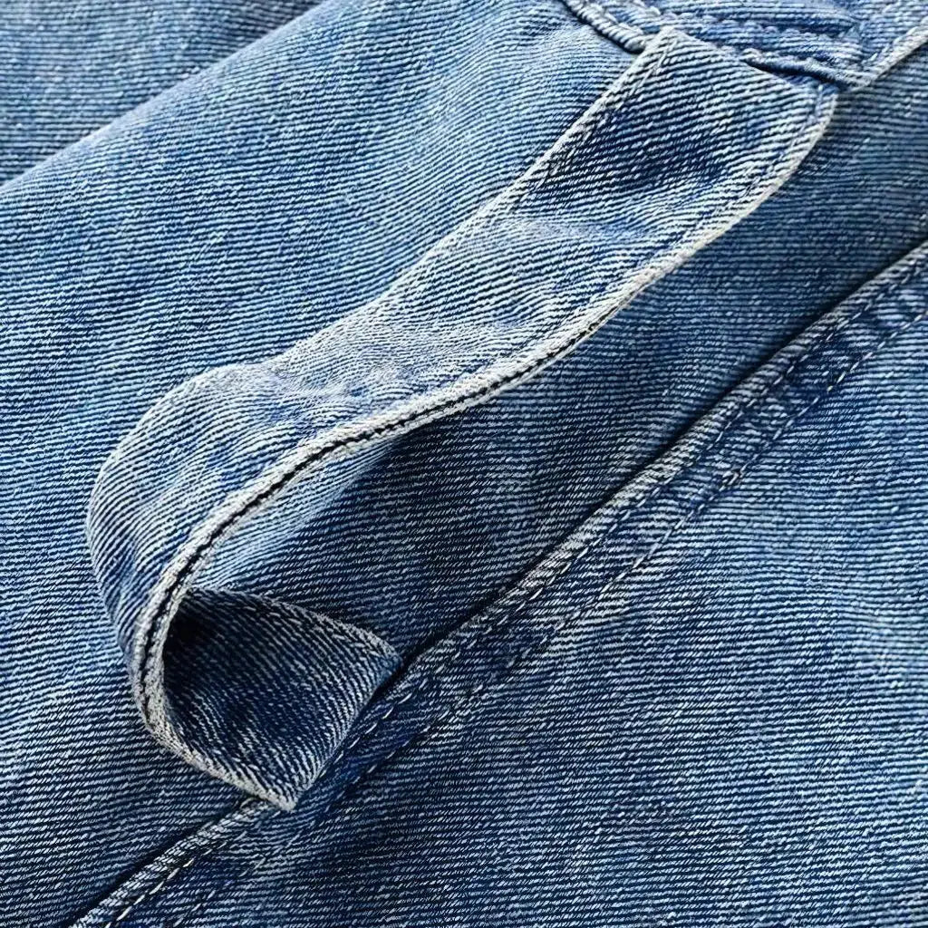 Wide-leg baggy men's jeans jumpsuit