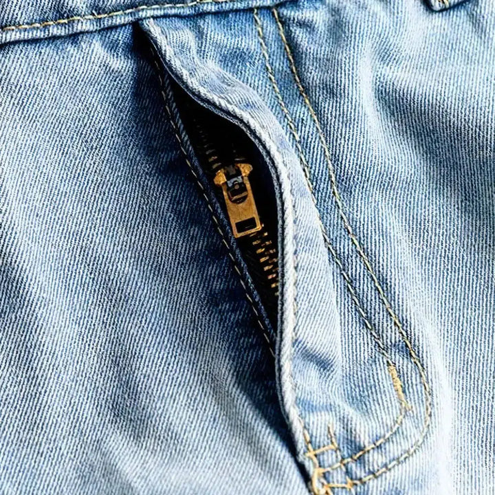 Light-wash slim jeans jumpsuit