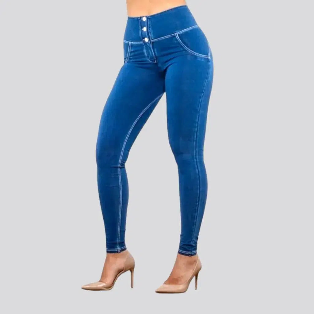 High-waist blue jean leggings | Jeans4you.shop