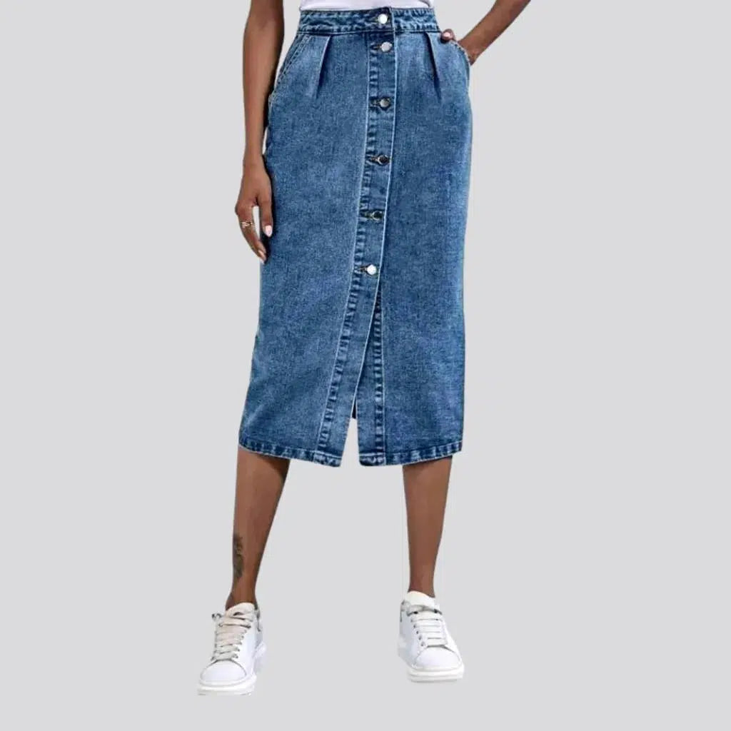 High-waist blue jean skirt
 for ladies | Jeans4you.shop
