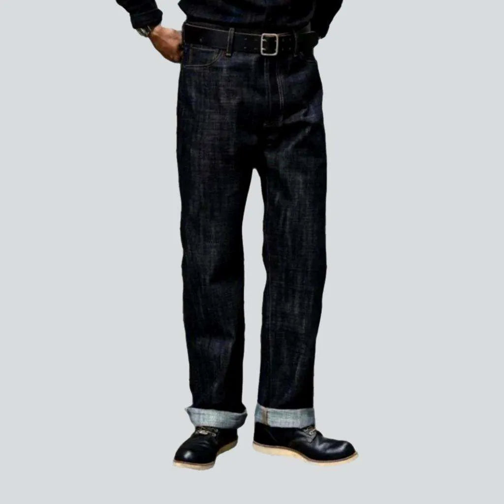 High-waist buttoned self-edge jeans
 for men | Jeans4you.shop