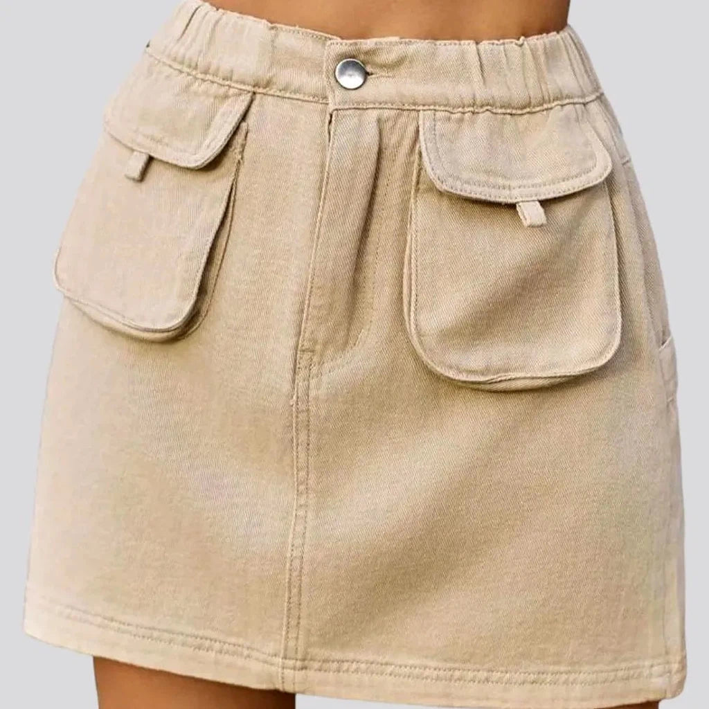 High-waist cargo women's denim skirt | Jeans4you.shop