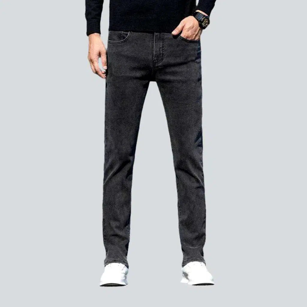 High-waist dark men's grey jeans | Jeans4you.shop