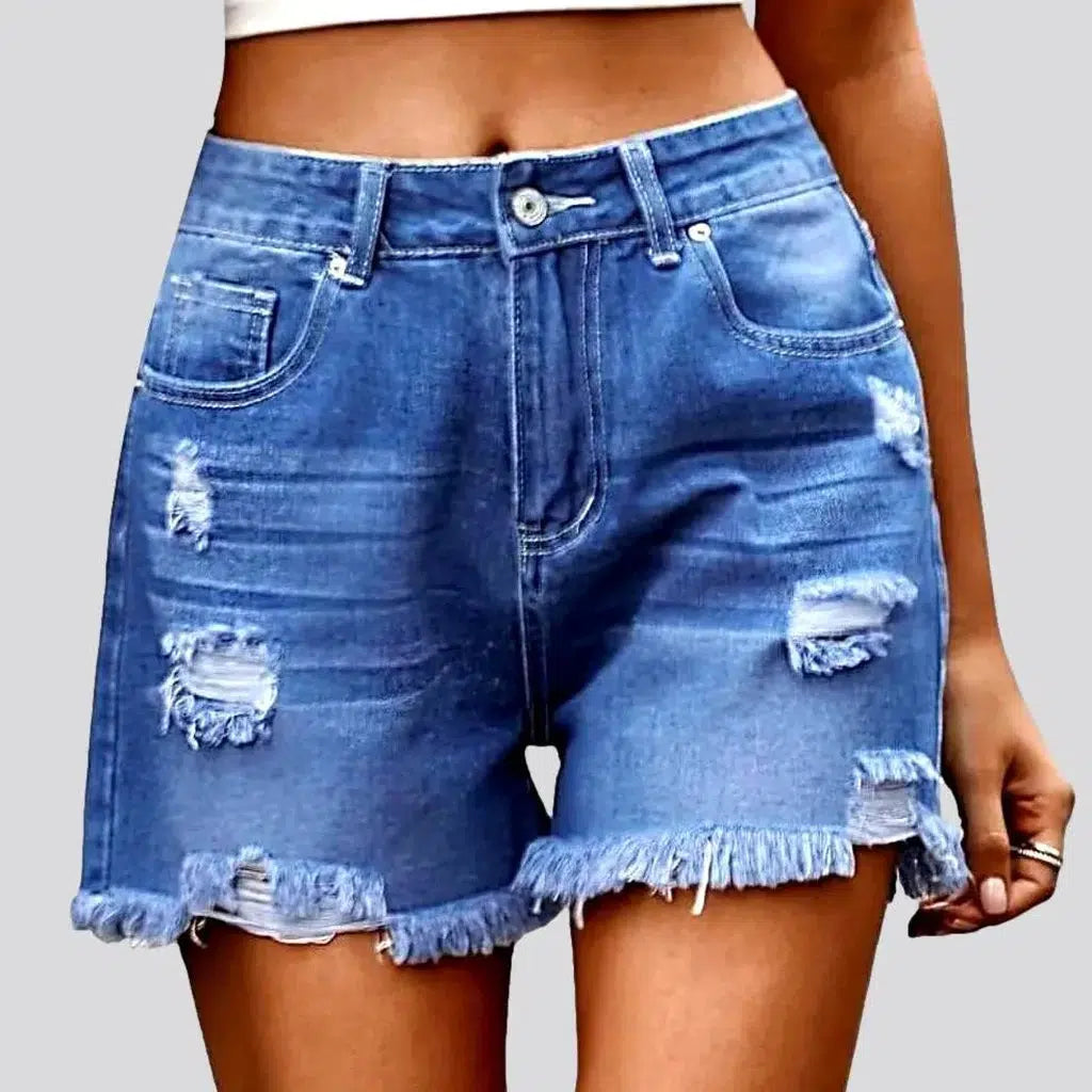 High-waist distressed jeans shorts
 for ladies | Jeans4you.shop