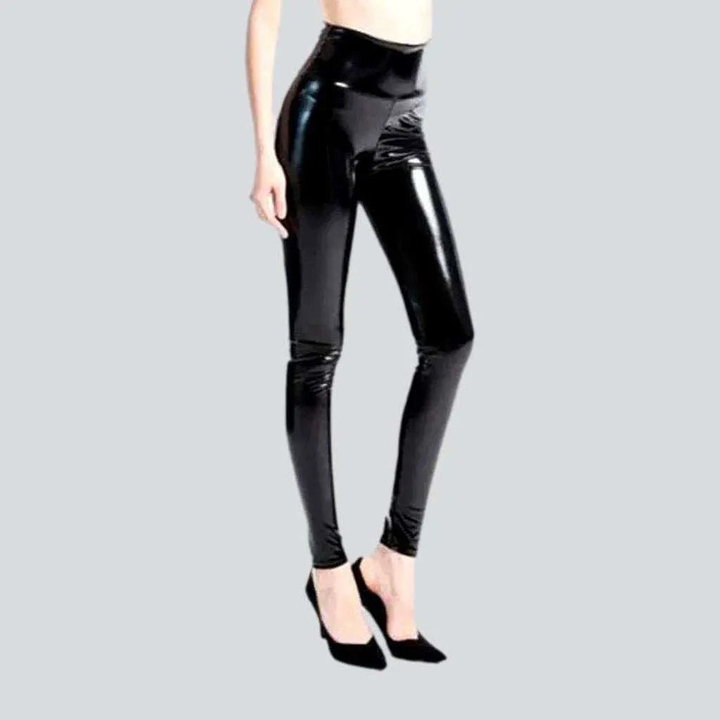 High-waist latex women's jeans pants | Jeans4you.shop