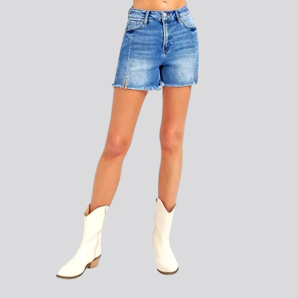 High-waist light-wash denim shorts | Jeans4you.shop