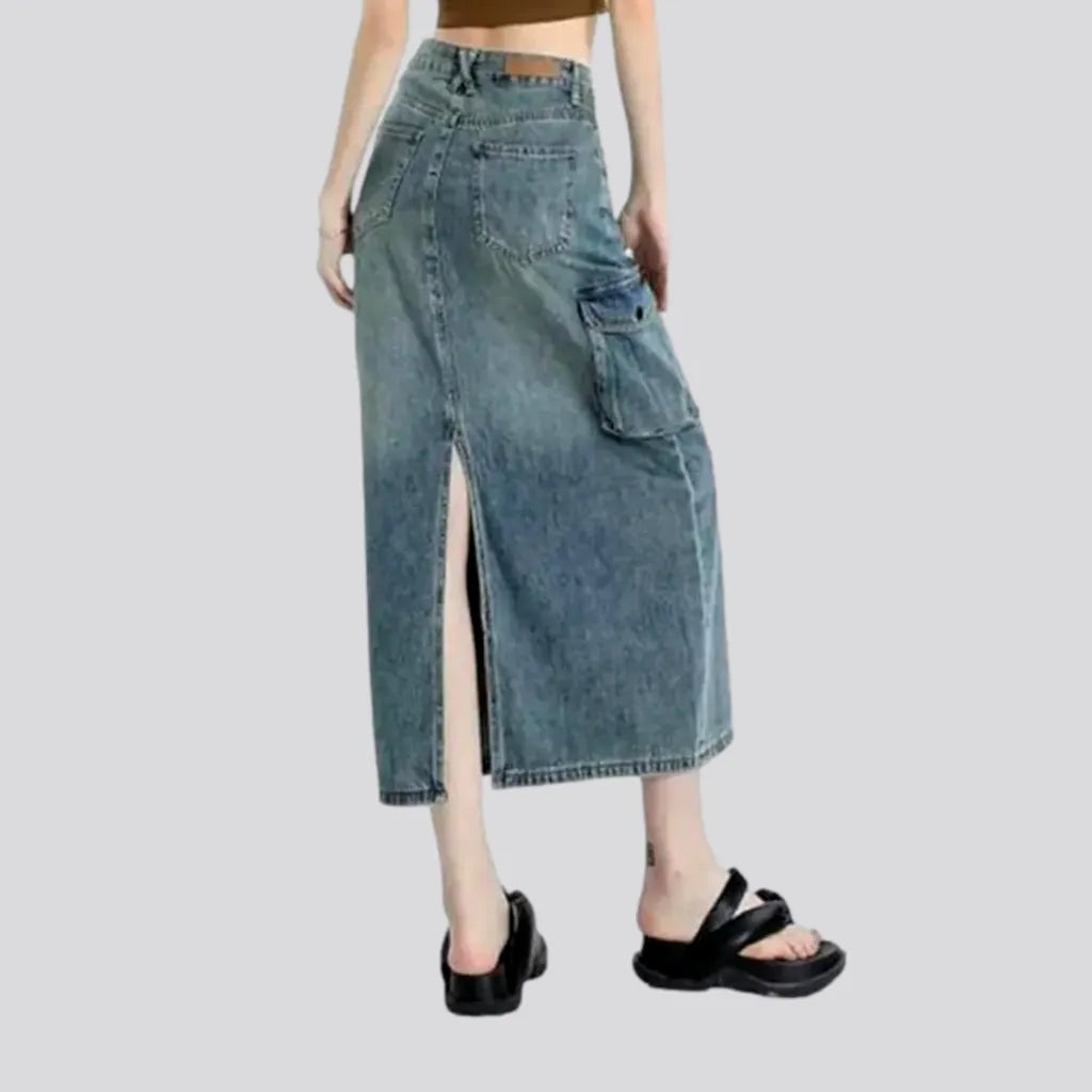High-waist long women's denim skirt | Jeans4you.shop