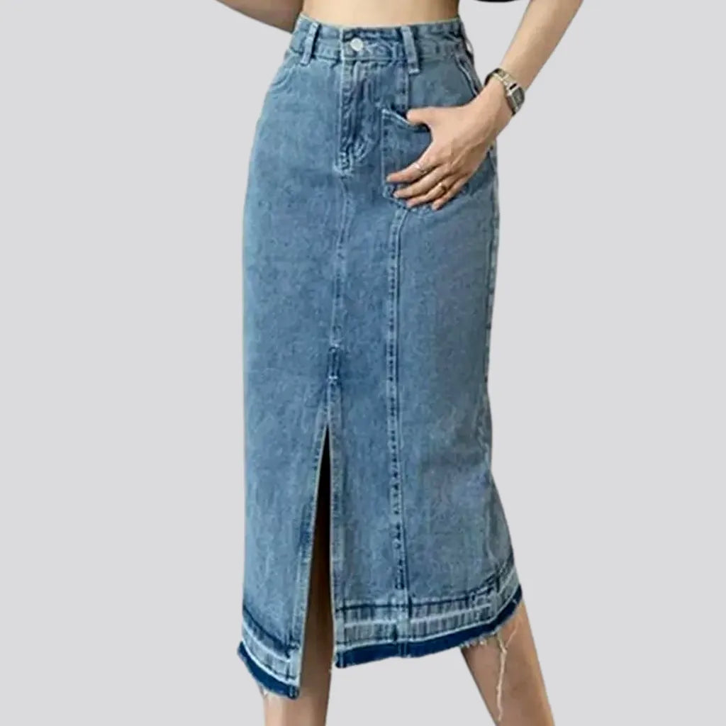 High-waist midi women's denim skirt | Jeans4you.shop